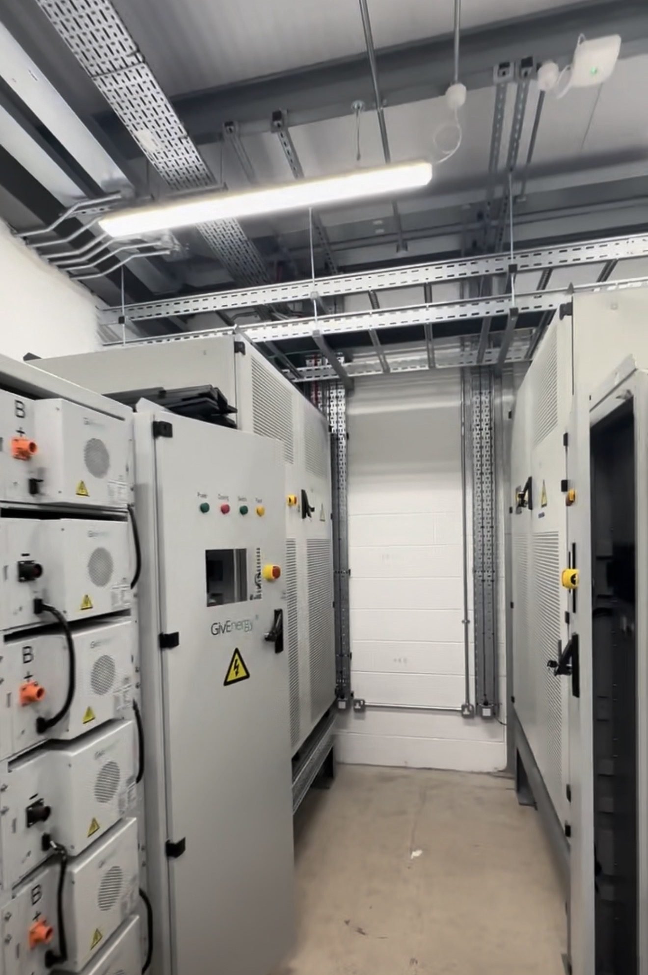 Commercial battery storage plant room